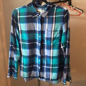 Old Navy Classic Plaid Long Sleeve Shirt M
